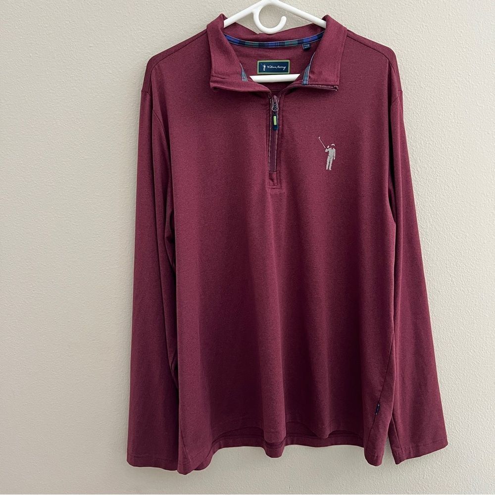 William Murray pullover Men's XL 1/4 zip Burgundy Red Performance golf Shirt